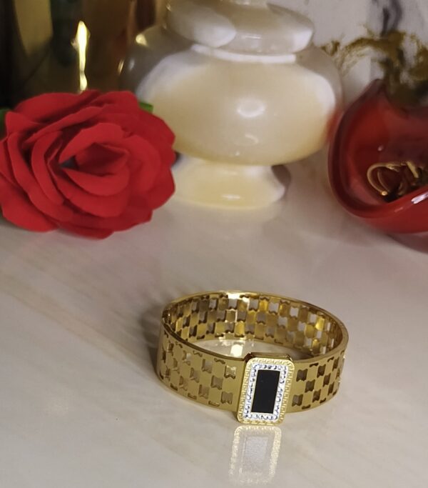 Greek Key Openable Bracelet for Girls/Women - Black